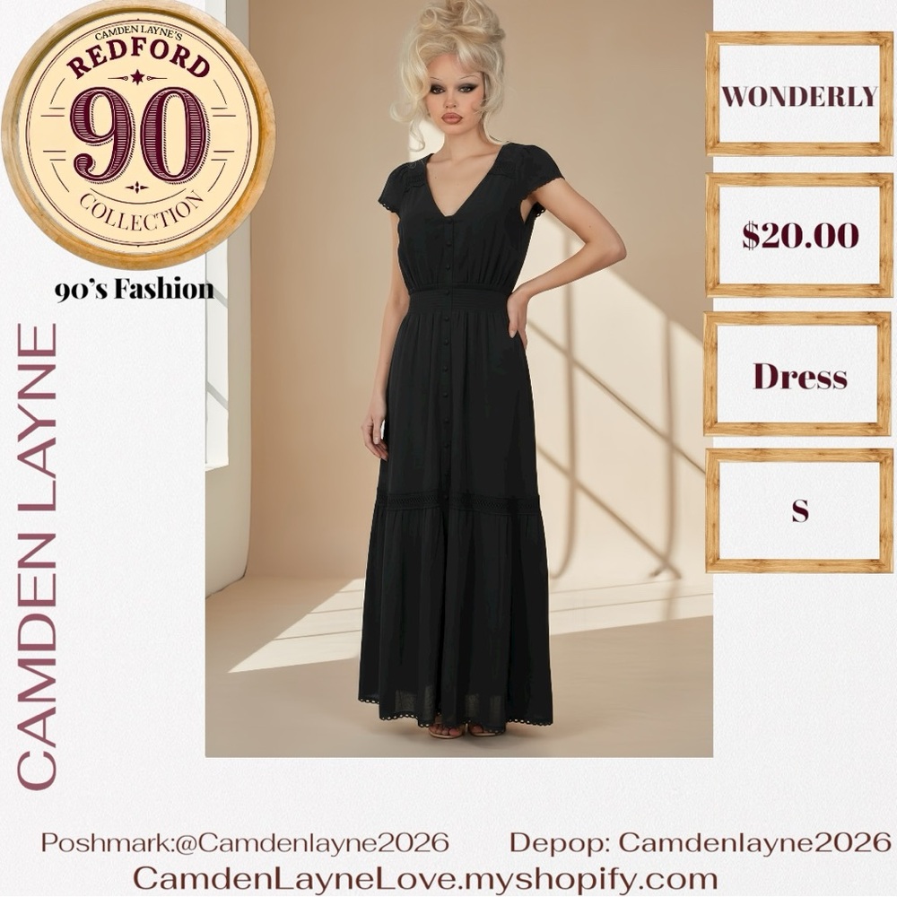 Wonderly Elegant Black Maxi Dress - Picture 2 of 7